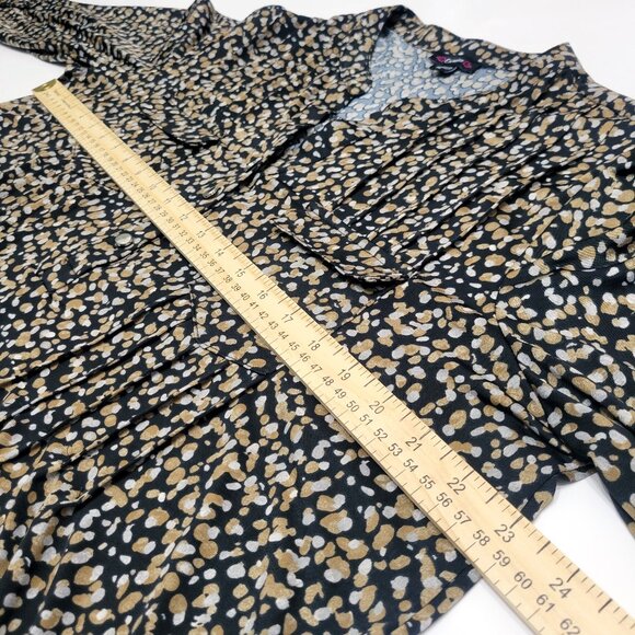 Cocomo Womens Roll Tab Sleeve Popover Top Size XL Art To Wear Speckled Print - Picture 6 of 9